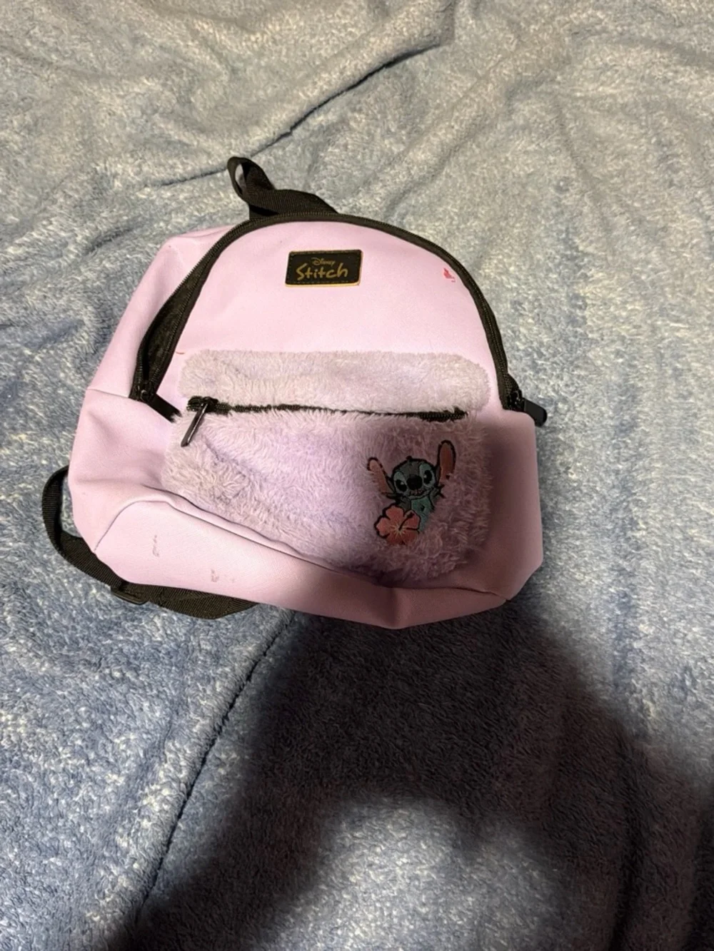 Disney Pink Stitch Plush Pocket Mini Backpack